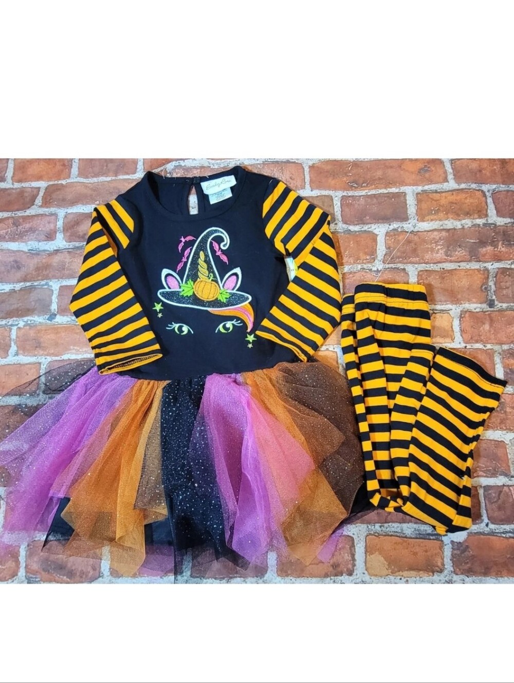 Emily Rose Girls Halloween Tutu Set Sz 3t Nwt Unicorn Stripes